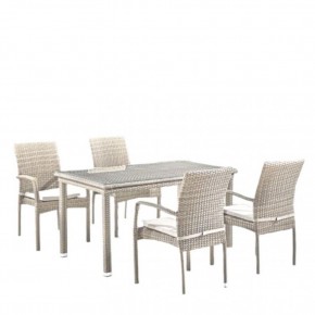 Комплект плетеной мебели T256C/Y376C-W85 Latte (4+1) + подушки на стульях в Краснокамске - krasnokamsk.mebel24.online | фото