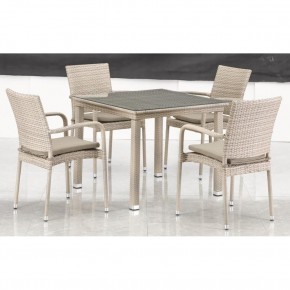 Комплект плетеной мебели T256C/Y376C-W85 Latte (4+1) + подушки на стульях в Краснокамске - krasnokamsk.mebel24.online | фото 3