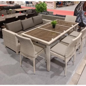 Комплект плетеной мебели T365/S65/Y380C-W85 8PCS Latte (8+1) + подушки в Краснокамске - krasnokamsk.mebel24.online | фото