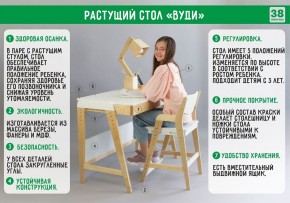 Комплект растущий стол и стул с чехлом 38 попугаев «Вуди» (Белый, Белый, Беж) в Краснокамске - krasnokamsk.mebel24.online | фото