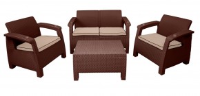 Комплект уличной мебели Yalta Premium Terrace Set (Ялта) шоколадый (+подушки под спину) в Краснокамске - krasnokamsk.mebel24.online | фото