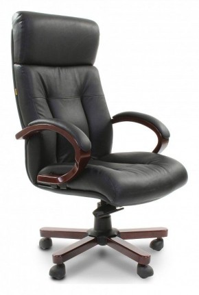 Кресло для руководителя Chairman 421 черный/орех темный, черный в Краснокамске - krasnokamsk.mebel24.online | фото