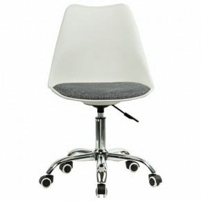 Кресло стул BRABIX "Eames MG-310 CH", хром, пластик белый, ткань серая, 532924 в Краснокамске - krasnokamsk.mebel24.online | фото 1
