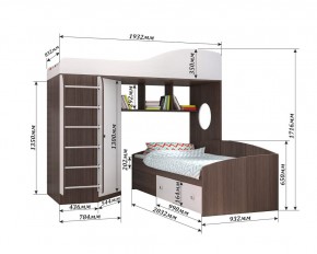 Кровать-чердак Кадет 2 с металлической лестницей в Краснокамске - krasnokamsk.mebel24.online | фото 2