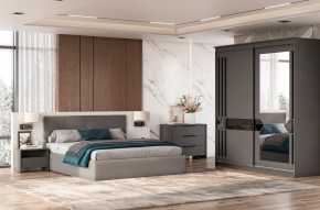 Кровать двойная №4 с основанием (Серый) в Краснокамске - krasnokamsk.mebel24.online | фото 3