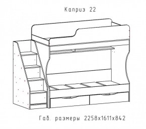 КАПРИЗ-22 Кровать двухъярусная 800 настил ЛДСП в Краснокамске - krasnokamsk.mebel24.online | фото 2