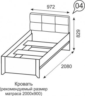 Кровать одинарная 900 Твист 04 в Краснокамске - krasnokamsk.mebel24.online | фото 2