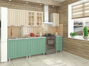 Кухня модульная Луксор бирюза-кремовый в Краснокамске - krasnokamsk.mebel24.online | фото