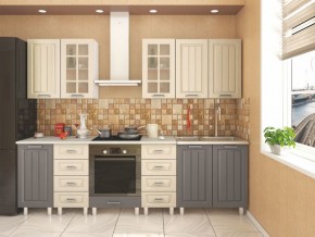 Кухня модульная Луксор серый-кремовый в Краснокамске - krasnokamsk.mebel24.online | фото 3