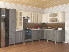 Кухня модульная Луксор серый-кремовый в Краснокамске - krasnokamsk.mebel24.online | фото 4