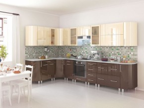 Кухня Танго модульная шоколад-ваниль в Краснокамске - krasnokamsk.mebel24.online | фото 1