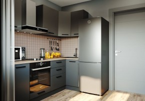 Кухня угловая Антрацит 2200х1000 (Стол. 38мм) в Краснокамске - krasnokamsk.mebel24.online | фото 1
