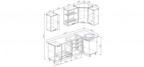 Кухня угловая Антрацит 2200х1000 (Стол. 38мм) в Краснокамске - krasnokamsk.mebel24.online | фото 2
