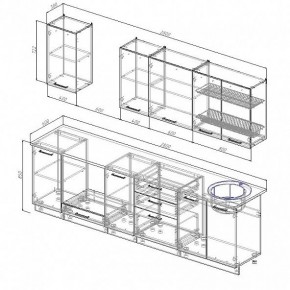 Кухонный гарнитур Антрацит 2800 (Стол. 38мм) в Краснокамске - krasnokamsk.mebel24.online | фото 3