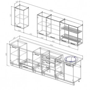 Кухонный гарнитур Дели 2800 (Стол. 38мм) в Краснокамске - krasnokamsk.mebel24.online | фото 2