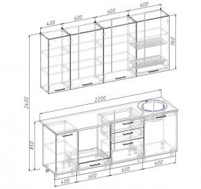 Кухонный гарнитур Крафт 2200 (Стол. 38мм) в Краснокамске - krasnokamsk.mebel24.online | фото 2