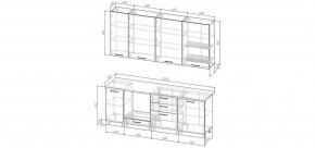 Кухонный гарнитур Санторини 2200 h 950 (Стол. 26мм) в Краснокамске - krasnokamsk.mebel24.online | фото 2
