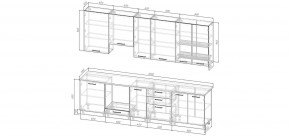 Кухонный гарнитур Умбра 3000 h950 (Стол. 26мм) в Краснокамске - krasnokamsk.mebel24.online | фото 2