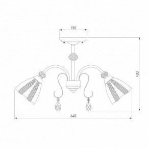 Люстра на штанге Eurosvet Floranse 30155/5 античная бронза в Краснокамске - krasnokamsk.mebel24.online | фото 3