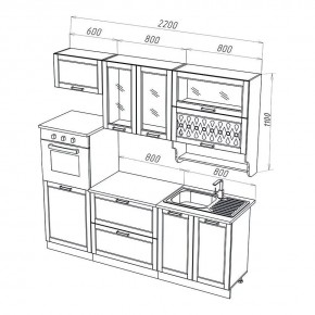 МИЛАНО Кухонный гарнитур 2,2 м Компоновка №3 (Орех) в Краснокамске - krasnokamsk.mebel24.online | фото 2