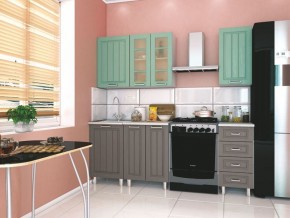 Модульная кухня Луксор серый-бирюза в Краснокамске - krasnokamsk.mebel24.online | фото 1