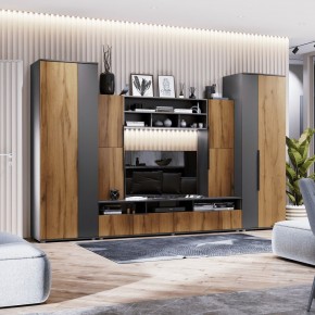 МОНИКА Гостиная 3400 (темно серый) в Краснокамске - krasnokamsk.mebel24.online | фото 1