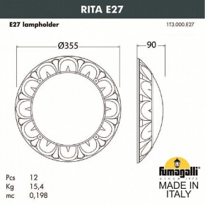 Накладной светильник Fumagalli Rita 1T3.000.000.AYE27 в Краснокамске - krasnokamsk.mebel24.online | фото 2