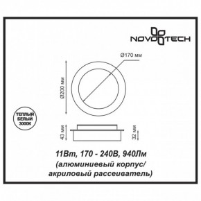 Накладной светильник Novotech Smena 357857 в Краснокамске - krasnokamsk.mebel24.online | фото 4