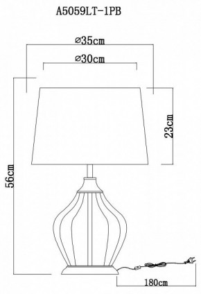 Настольная лампа декоративная Arte Lamp Baymont A5059LT-1PB в Краснокамске - krasnokamsk.mebel24.online | фото 3