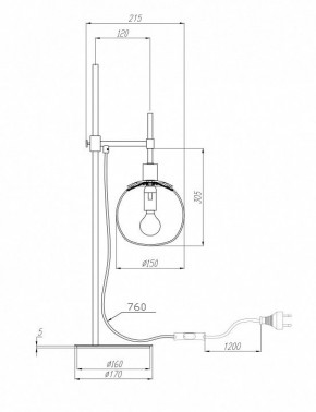 Настольная лампа декоративная Maytoni Erich MOD221-TL-01-N в Краснокамске - krasnokamsk.mebel24.online | фото 3