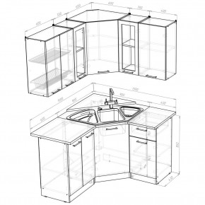 ОЛЬГА Кухонный гарнитур Оптима 2 (1500*1300 мм) в Краснокамске - krasnokamsk.mebel24.online | фото 2