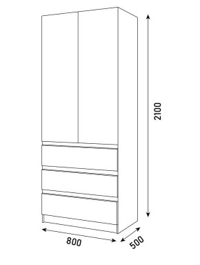 ПАРУС Шкаф 2-х ств. 800 в Краснокамске - krasnokamsk.mebel24.online | фото 3