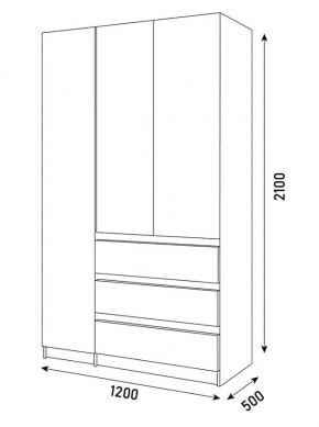 ПАРУС Шкаф 3-х ств. 1200 в Краснокамске - krasnokamsk.mebel24.online | фото 3