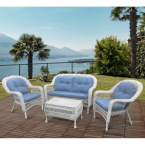 Плетеный комплект для отдыха из искусственного ротанга  LV-520 White/Blue в Краснокамске - krasnokamsk.mebel24.online | фото 1