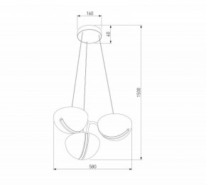 Подвесная люстра Eurosvet Emisfero 50083/3 LED золото в Краснокамске - krasnokamsk.mebel24.online | фото 6