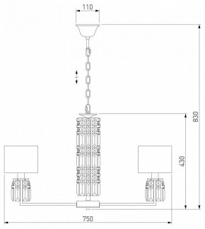 Подвесная люстра Eurosvet Zaffiro 10099/8 хром/прозрачный хрусталь Strotskis (новый абажур) в Краснокамске - krasnokamsk.mebel24.online | фото 5