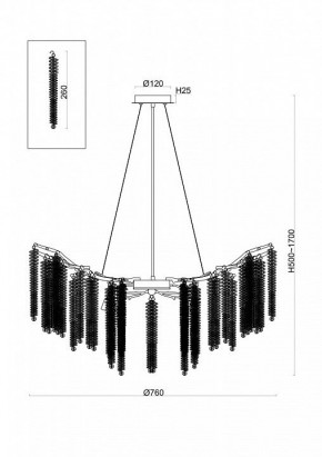 Подвесная люстра Freya Mineral FR1010PL-10G в Краснокамске - krasnokamsk.mebel24.online | фото 2