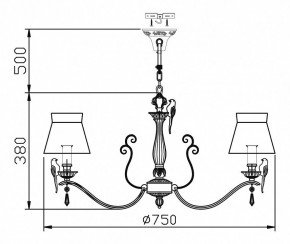 Подвесная люстра Maytoni Bird ARM013-08-W в Краснокамске - krasnokamsk.mebel24.online | фото 5
