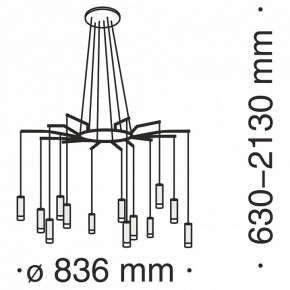 Подвесная люстра Maytoni Davida MOD035PL-12B в Краснокамске - krasnokamsk.mebel24.online | фото 6