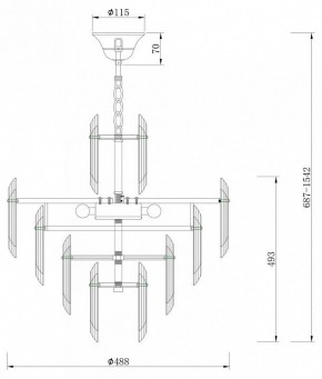 Подвесная люстра Maytoni Flare DIA200PL-06G в Краснокамске - krasnokamsk.mebel24.online | фото 7