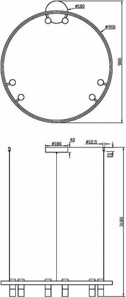 Подвесная люстра Maytoni Halo MOD102PL-L42BK в Краснокамске - krasnokamsk.mebel24.online | фото 4