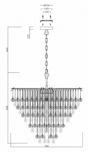 Подвесная люстра Maytoni Linn MOD091PL-09G в Краснокамске - krasnokamsk.mebel24.online | фото 4