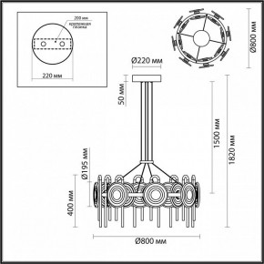 Подвесная люстра Odeon Light Magnet 5407/92L в Краснокамске - krasnokamsk.mebel24.online | фото 6