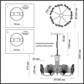 Подвесная люстра Odeon Light Ventaglio 4870/7 в Краснокамске - krasnokamsk.mebel24.online | фото 6