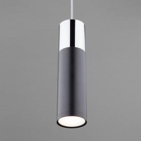 Подвесной светильник Eurosvet Double Topper 50135/1 LED хром/черный в Краснокамске - krasnokamsk.mebel24.online | фото 2