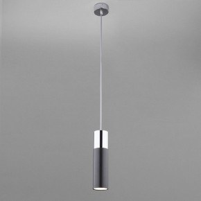 Подвесной светильник Eurosvet Double Topper 50135/1 LED хром/черный в Краснокамске - krasnokamsk.mebel24.online | фото 3