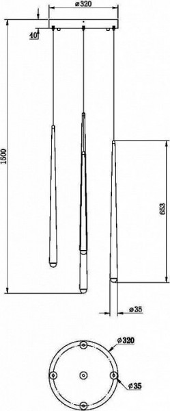Подвесной светильник Maytoni Halo MOD132PL-L30BSK в Краснокамске - krasnokamsk.mebel24.online | фото 2
