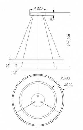 Подвесной светильник Maytoni Rim MOD058PL-L74W4K в Краснокамске - krasnokamsk.mebel24.online | фото 6