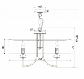 Подвесной светильник Maytoni Roma ARM006PL-08G в Краснокамске - krasnokamsk.mebel24.online | фото 4