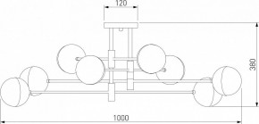 Потолочная люстра Eurosvet Nuvola 70129/8 латунь в Краснокамске - krasnokamsk.mebel24.online | фото 3